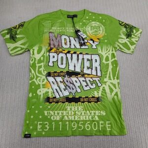Contender Shirt Mens Large Green Cash Money AOP Print Hip Hop Streetwear